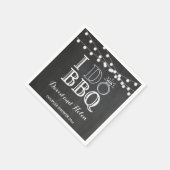 I DO GRILLEN Chalkboard Wedding Engagment Napkin Serviette (Ecke)
