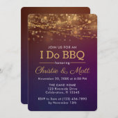 I DO GRILLEN Dusk Bokeh Engagement Partei Einladung (Vorne/Hinten)