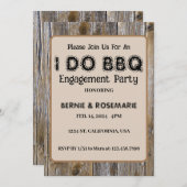 I DO GRILLEN Elegante Rustic Wood Engagement Party Einladung (Vorne/Hinten)
