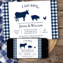 I Do GRILLEN Farmhouse Navy Blue Karierten Paare D