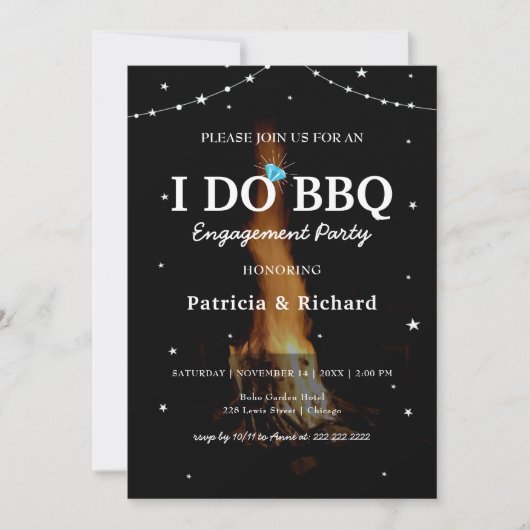 I Do GRILLEN - GRILLEN Night Paares Engagement Par Einladung (Vorderseite)