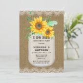 I Do GRILLEN Mason Jar Sunflowers Engagement Party Einladung (Stehend Vorderseite)