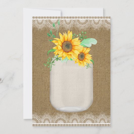 I Do GRILLEN Mason Jar Sunflowers Engagement Party Einladung (Rückseite)