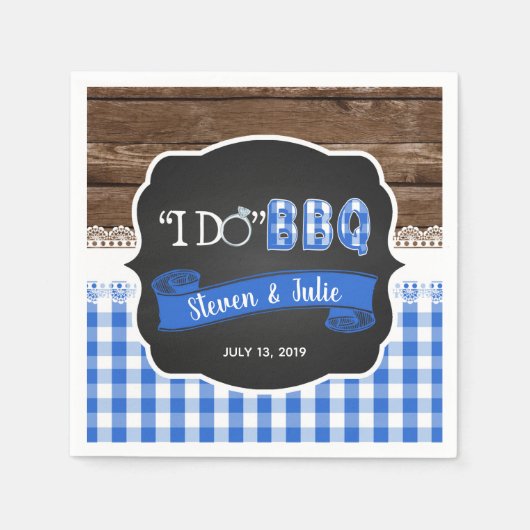 I Do GRILLEN Napkin - Blue Serviette (Vorderseite)
