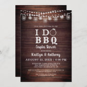 I DO GRILLEN Paare Dusche Wood Mason Jar Leuchten Einladung (Vorne/Hinten)