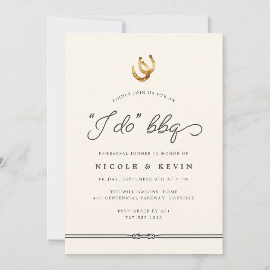 "I Do GRILLEN" Probe Dinner oder Welcome Party Einladung (Vorderseite)