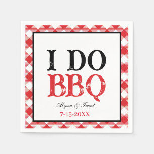 I DO GRILLEN Red Gingham Barbeque Paper Napkin Serviette