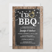 'I DO GRILLEN Rustic Engagement Party Einladung (Vorderseite)