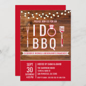 I Do GRILLEN Rustic Engagement Party Paare Dusche Einladung (Vorne/Hinten)