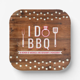 I Do GRILLEN Rustic Engagement Party Paare Dusche Pappteller