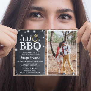 'I DO GRILLEN Rustic Foto Engagement Party Einladung
