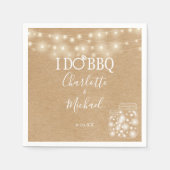 I Do GRILLEN Rustic Kraft Mason Jar Verlobung Napk Serviette (Vorderseite)