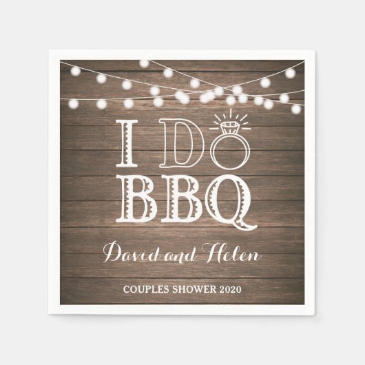 I DO GRILLEN Rustic Wedding Engagment Napkin Serviette (Vorderseite)