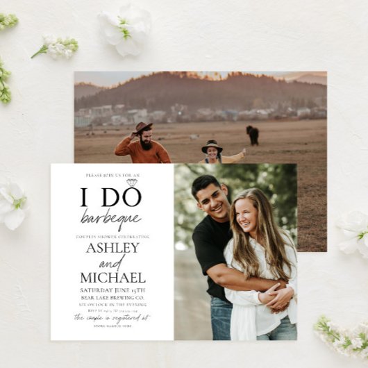 I Do GRILLEN Schwarz-weiß 2 Foto Einfache Skriptdu Einladung