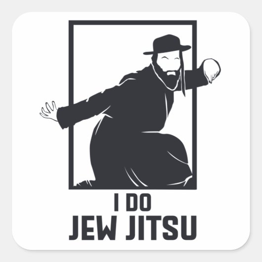 I Do Jew Jitsu I Funny Jui Jutsu Quadratischer Aufkleber (Vorderseite)