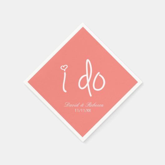 i do - Korallenrosa Serviette (Ecke)
