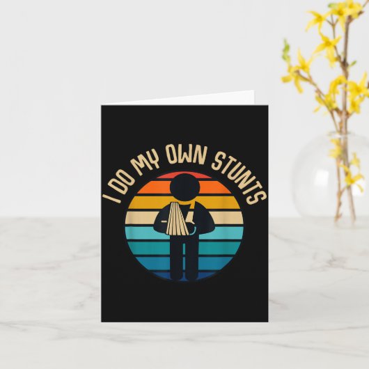 I Do My Own Stunts Get Well Funny Injury Hand Wris Karte (Gelbe Blume)