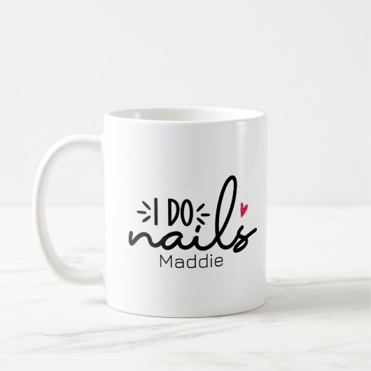 I Do Nails Red Heart Personalisiert Kaffeetasse (Links)