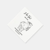 I Do Too Custom Goat Drawing Pet Name Wedding Serviette (Ecke)