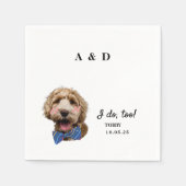 I Do Too Cute Cat Dog Photo Wedding Monogram Serviette (Vorderseite)