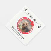 I Do Too Red Heart Wreath Dog Photo Wedding Serviette (Ecke)