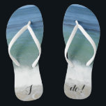 "I do" Tropical Beach Flip Flops Badesandalen<br><div class="desc">Diese Fun Flops sind perfekt für einen Strand oder eine lässige Hochzeit!</div>