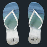 "I do" Tropical Beach Flip Flops Badesandalen<br><div class="desc">Diese Fun Flops sind perfekt für einen Strand oder eine lässige Hochzeit!</div>