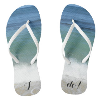 "I do" Tropical Beach Flip Flops Badesandalen