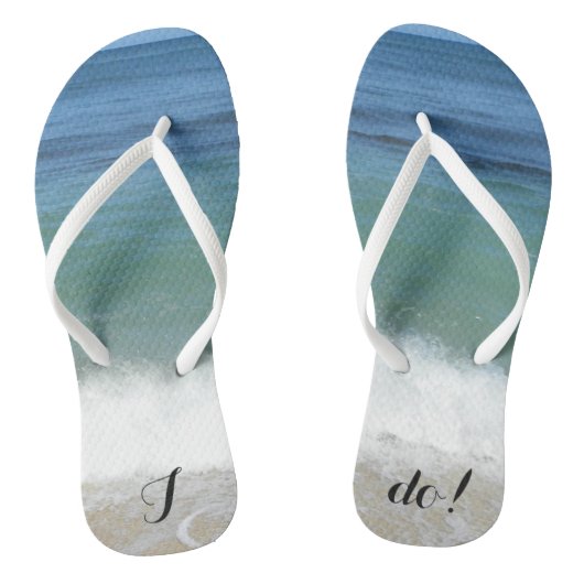 "I do" Tropical Beach Flip Flops Badesandalen (Fußbett)