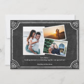 I DO Verlobung 4 Foto Black Chalkboard GRILLEN Par Einladung (Rückseite)