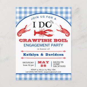 I DO Verlobung Crawfish Boil Party Einladung Postkarte