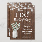 I DO Verlobung Elegant Eukalyptus Grüne GRILLEN Einladung (Vorne/Hinten)