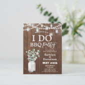 I DO Verlobung Elegant Eukalyptus Grüne GRILLEN Einladungspostkarte (Stehend Vorderseite)