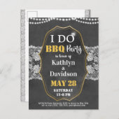 I DO Verlobung Elegante Lace Chalkboard GRILLEN Pa Einladungspostkarte (Vorne/Hinten)