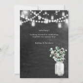 I DO Verlobung Eucalyptus Floral Chalkboard GRILLE Einladung (Rückseite)