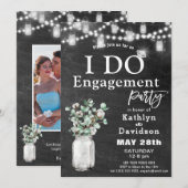 I DO Verlobung Eucalyptus Floral Chalkboard Party Einladung (Vorne/Hinten)