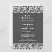 I DO Verlobung Foto Elegante Lace Chalkboard GRILL Einladung (Rückseite)