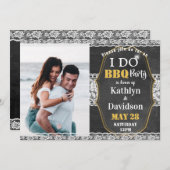 I DO Verlobung Foto Elegante Lace Chalkboard GRILL Einladung (Vorne/Hinten)