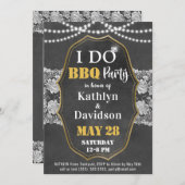 I DO Verlobung Foto Elegante Lace Chalkboard GRILL Einladung (Vorne/Hinten)