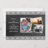 I DO Verlobung Foto Elegante Lace Chalkboard GRILL Einladung (Rückseite)