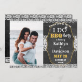 I DO Verlobung Foto Elegante Lace Chalkboard GRILL Einladung (Vorne/Hinten)