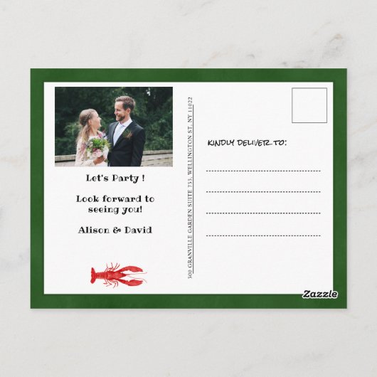 I DO Verlobung Foto Meeresfrüchte Party Einladung Postkarte (Rückseite)