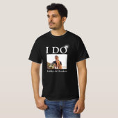 I DO Verlobung Ring Couple Foto Name Minimalistisc T-Shirt (Vorne ganz)