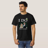 I DO Verlobung Ring Couple Foto Name Minimalistisc T-Shirt (Vorne ganz)