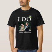 I DO Verlobung Ring Couple Foto Name Minimalistisc T-Shirt (Vorderseite)