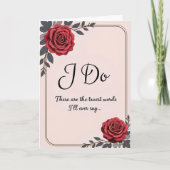 I Do Wedding Vows Card Karte (Vorderseite)