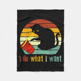 I Do What I Want Cat Coffee Black Cat Red Cup  Fleecedecke