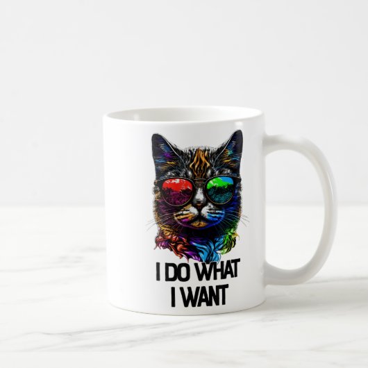 I Do What I Want Cat With Sungles  Kaffeetasse (Rechts)