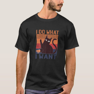 I Do What I Want Vintage Cat Lovers T-Shirt