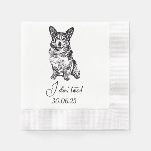I Dog to Dog Custom Cocktail Napkin Pet Napkin Serviette (Vorderseite)